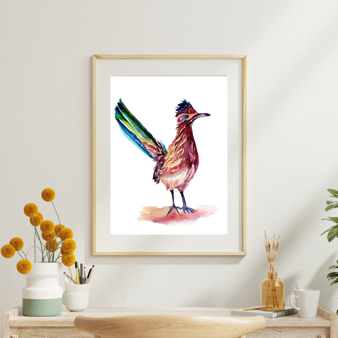 Roadrunner watercolor Art print