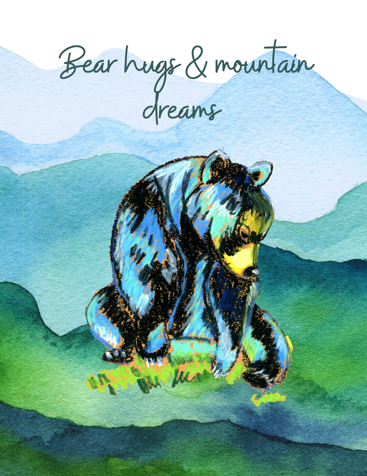 Black Bear in the Mountains Greeting Card