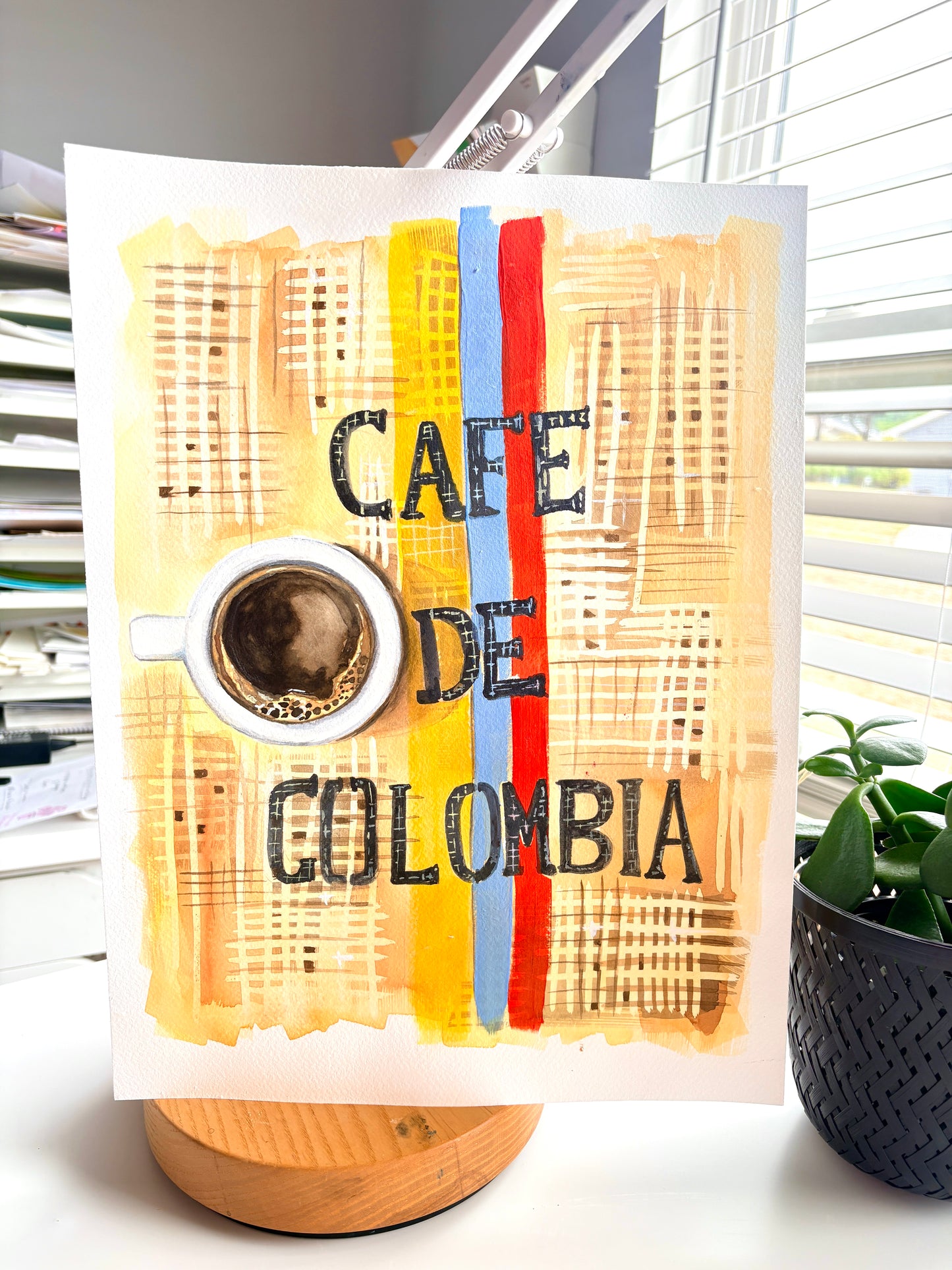 Café de Colombia Watercolor Art Print | Coffee Lover Wall Decor