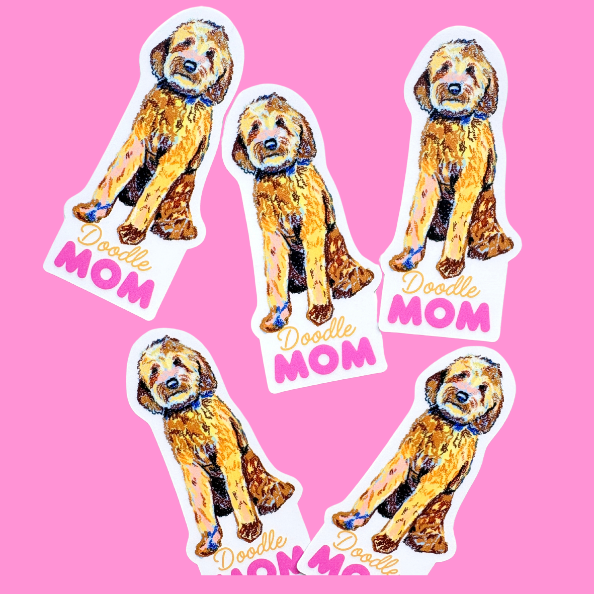 Golden Doodle Mom Sticker – Oil Pastel Dog Art Sticker