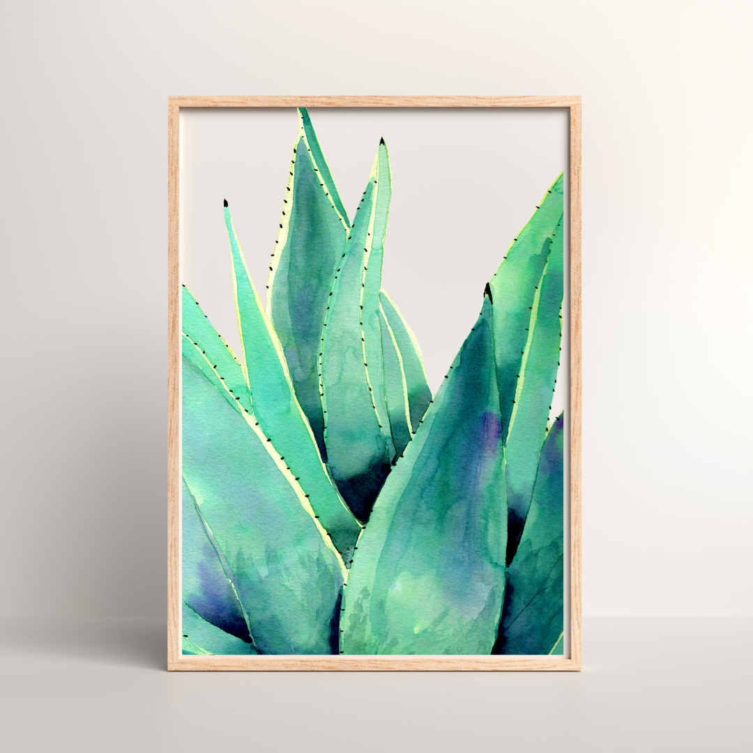 aloe vera plant painting Aloe Vera Art Print – rinconnaturalbyIngrid