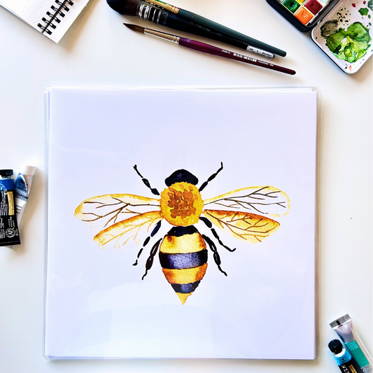 Bee Watercolor Art Print