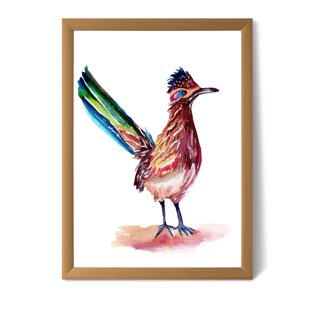 Roadrunner watercolor  Art print