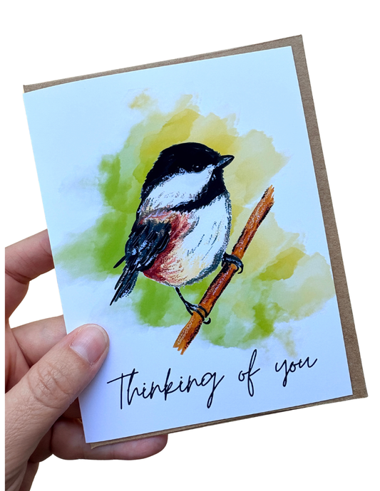 Chicadee Greeting Card Thinking of you