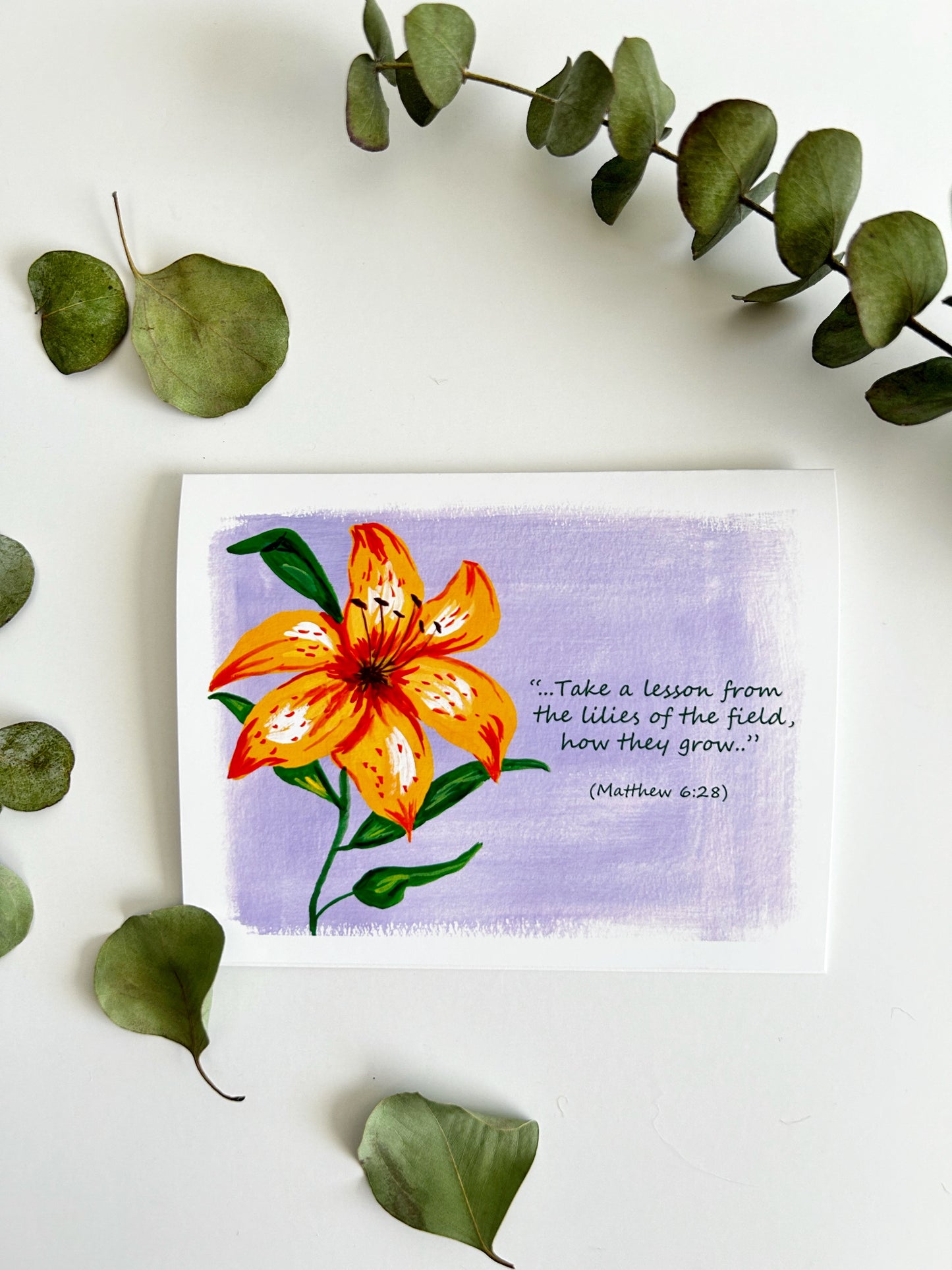 Orange lily Greetings Card Set of 3