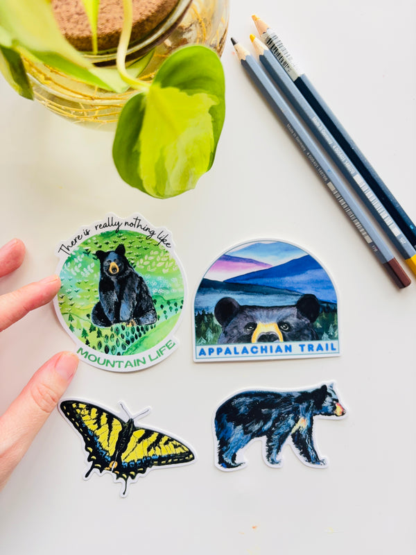 Wandering  Black bear Sticker