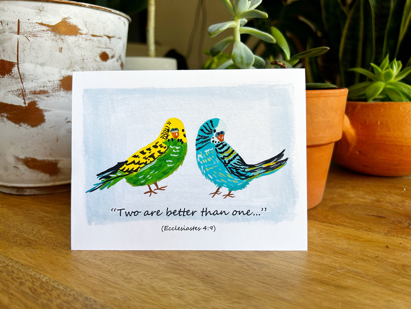 Greeting Cards Charming Parakeets Pack of 3