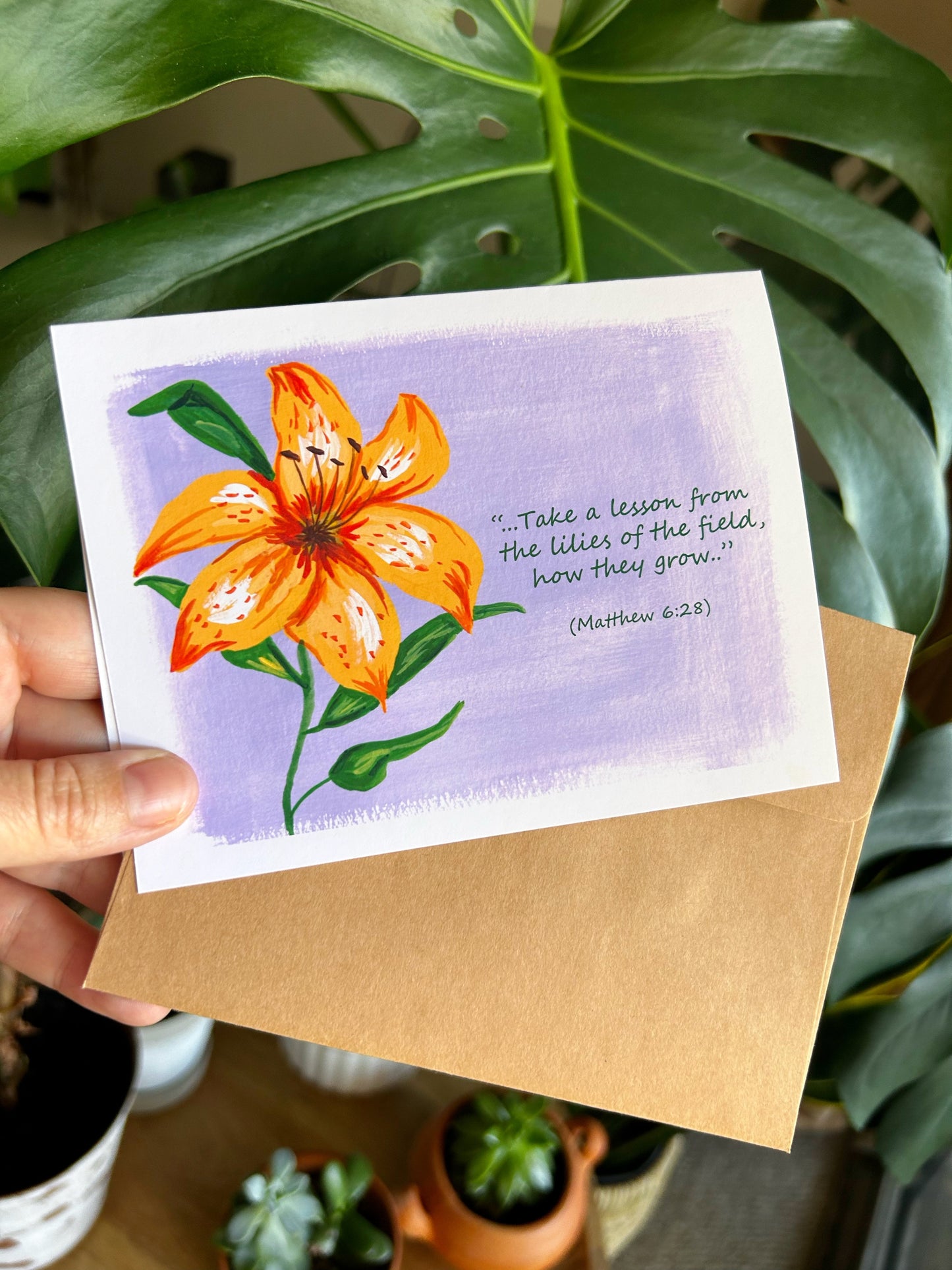 Orange lily Greetings Card Set of 3