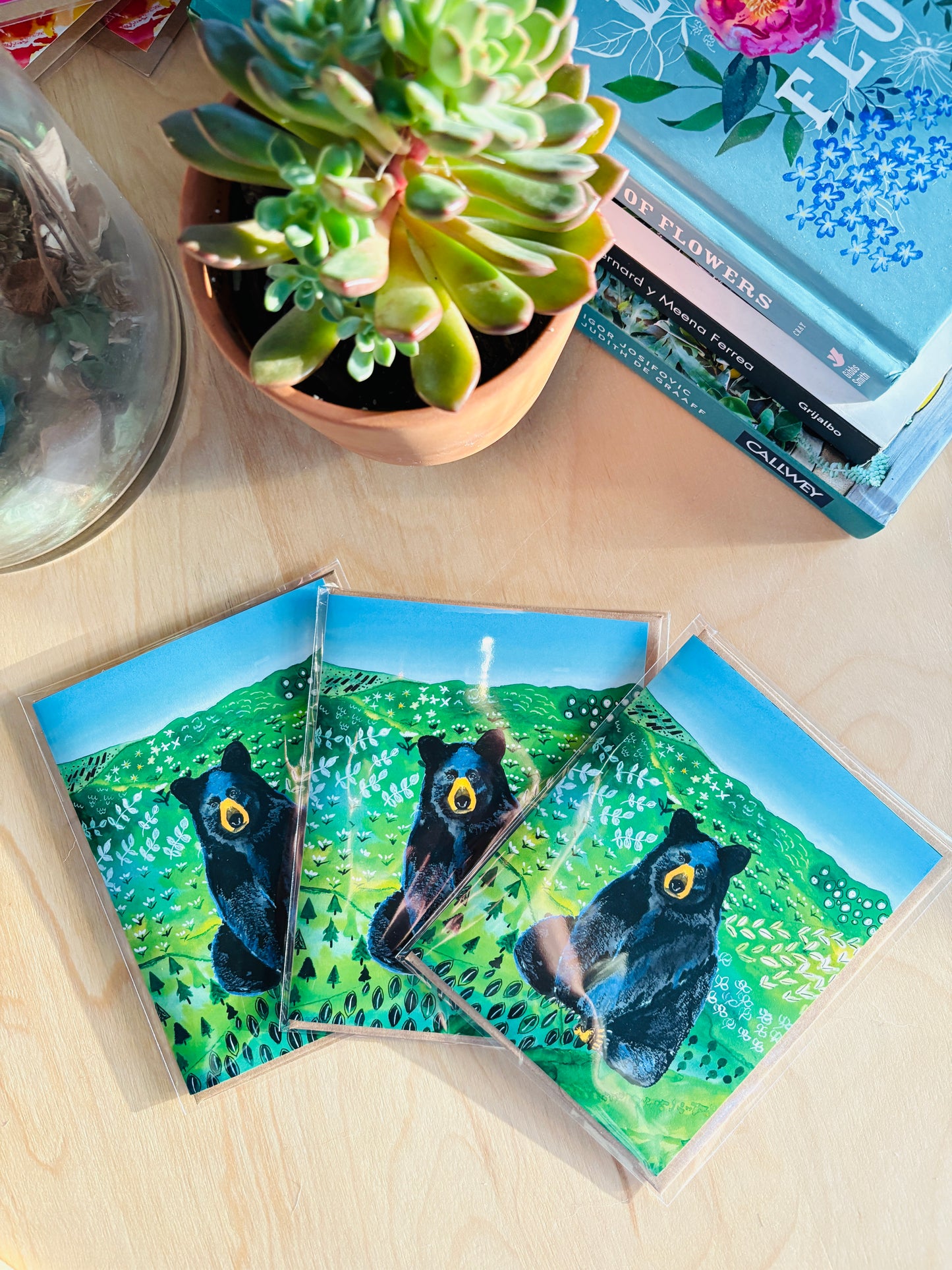 Bear in the Mountains Greeting Cards