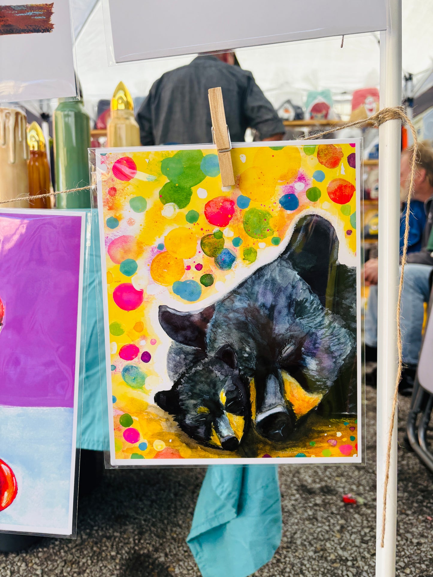 Dreaming Whimsical mama bear Art Print