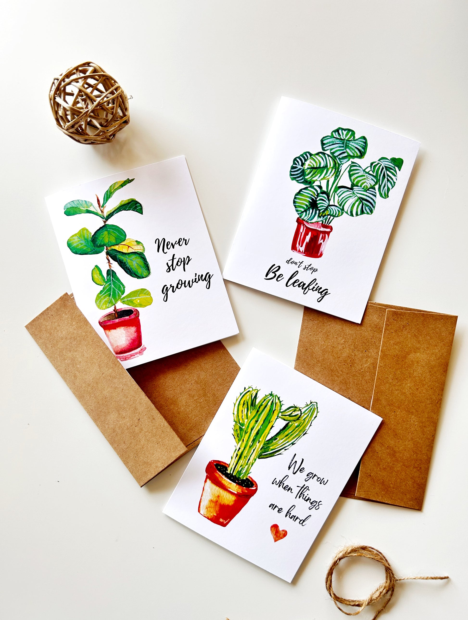 Botanical cards set of 3