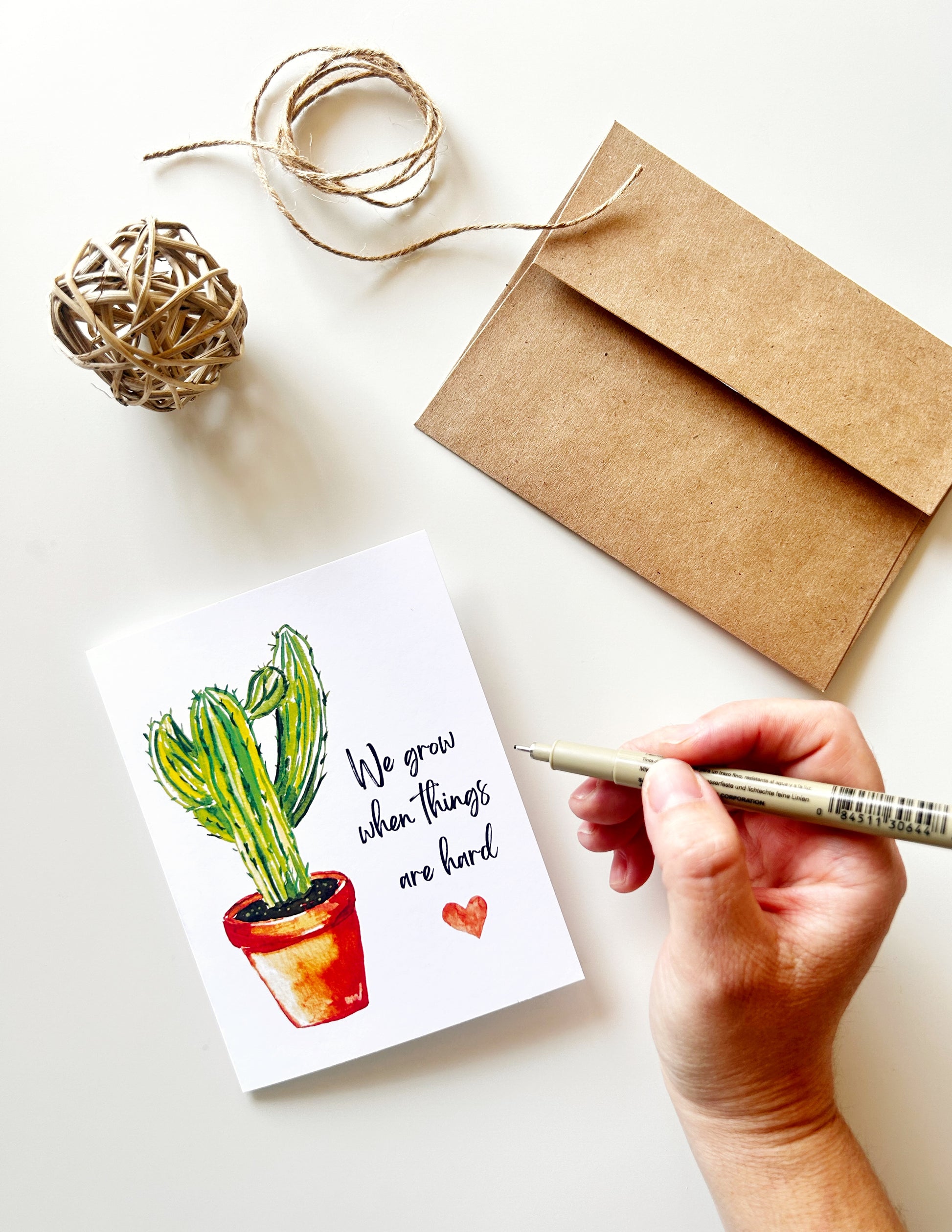 Cactus plant in terracota Pot Greeting Card