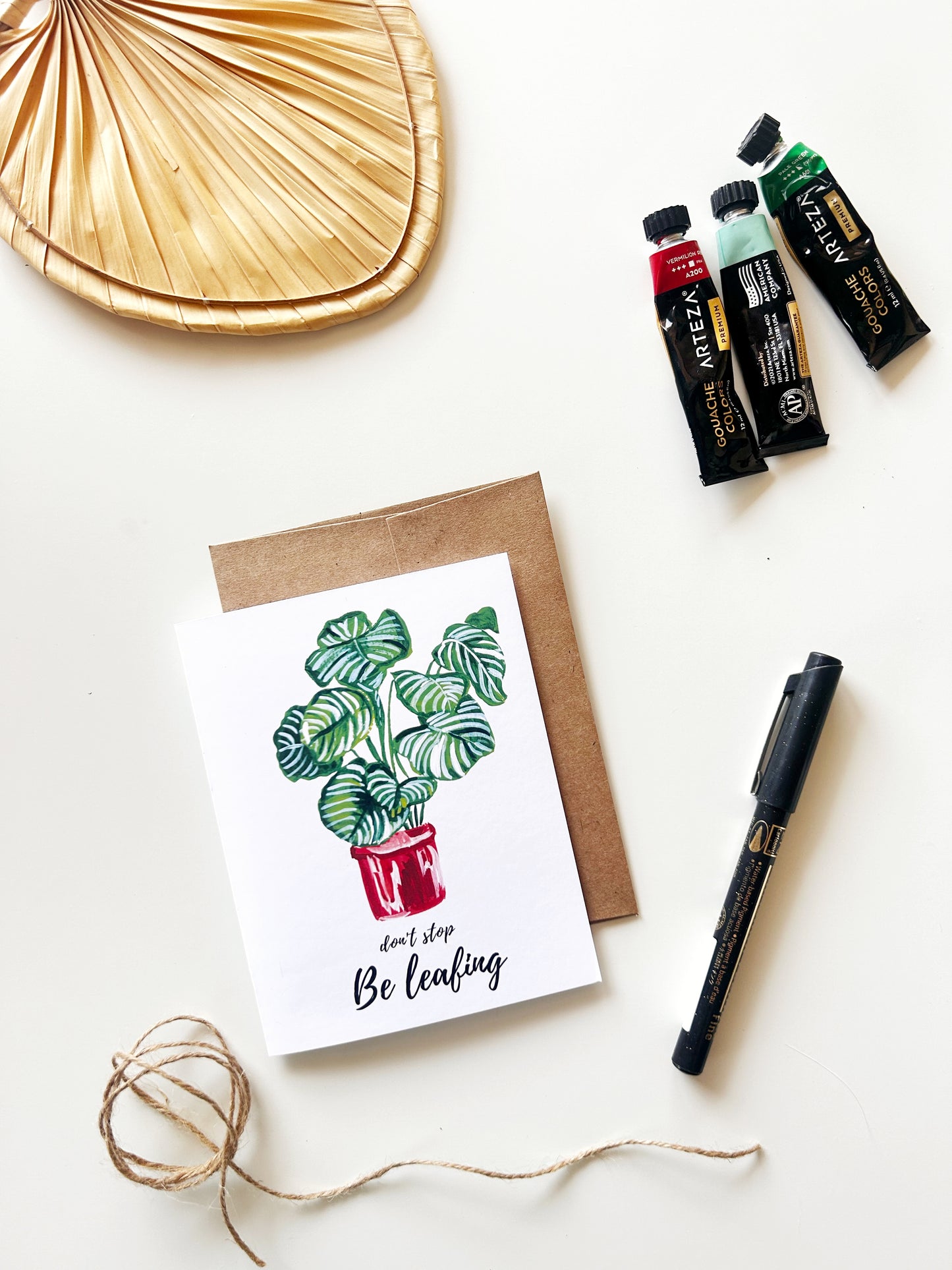 Calathea indoor plant greeting card