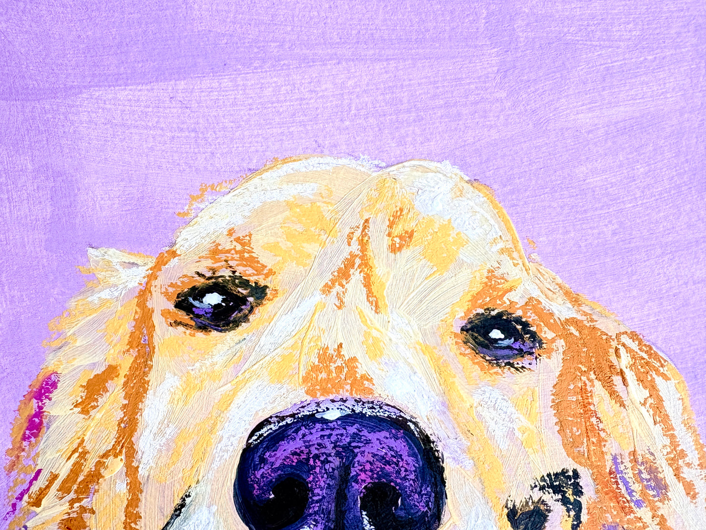 Custom Pet Portrait from Photo – Watercolor or Oil Pastel | Vibrant Modern Pet Art