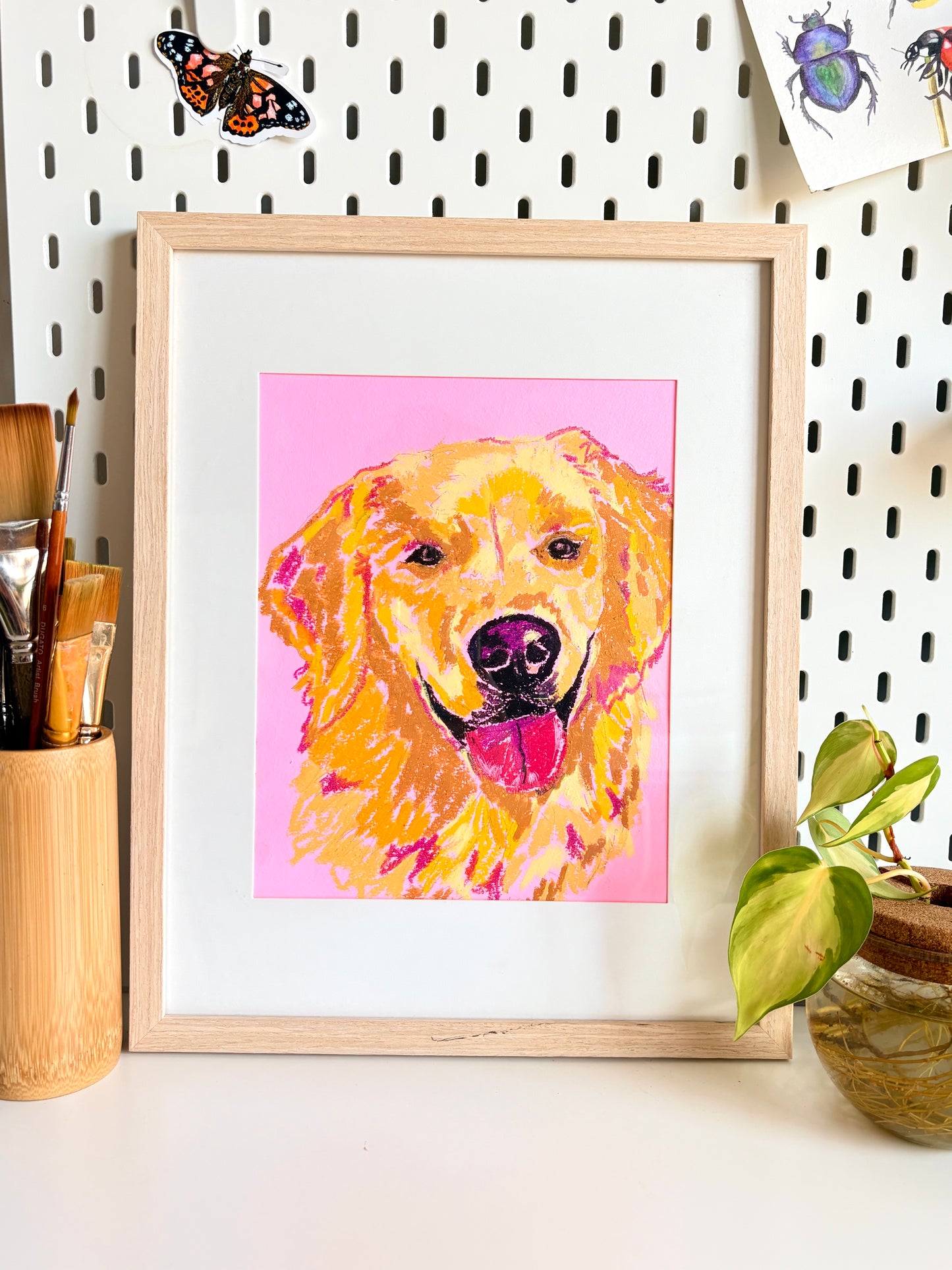 Custom Pet Portrait from Photo – Watercolor or Oil Pastel | Vibrant Modern Pet Art