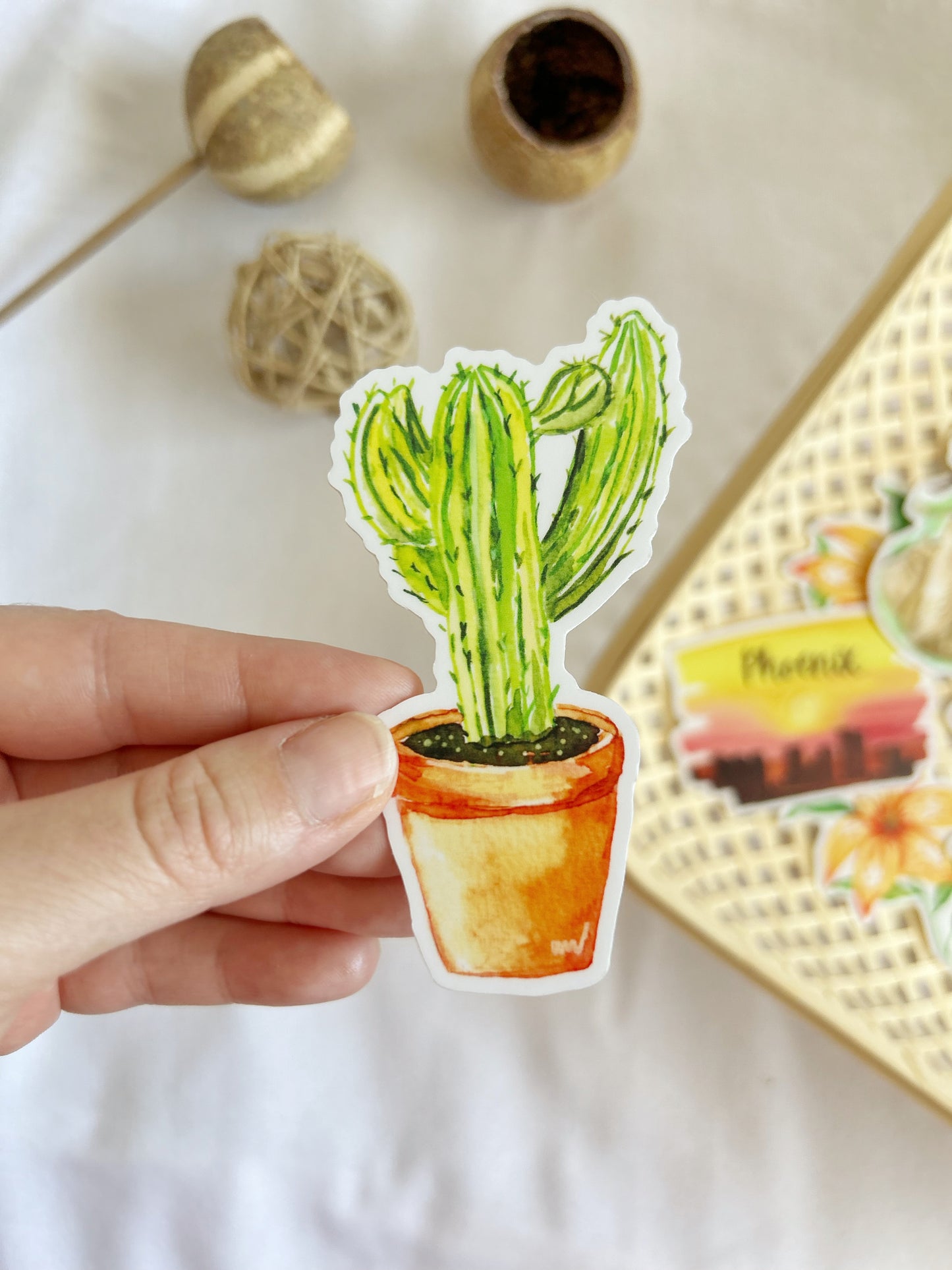 Single Cactus vinyl sticker