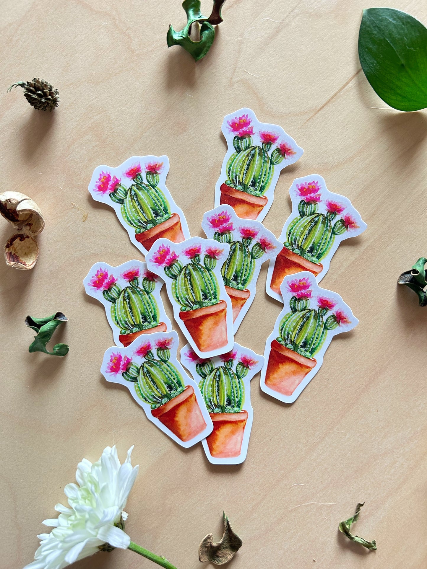 Cactus blossom Vinyl Stickers