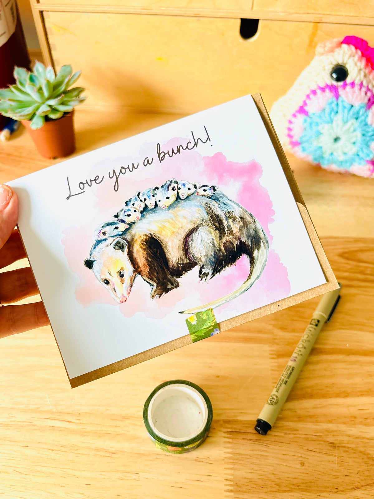Possum Mama “I Love You a Bunch” Greeting Card