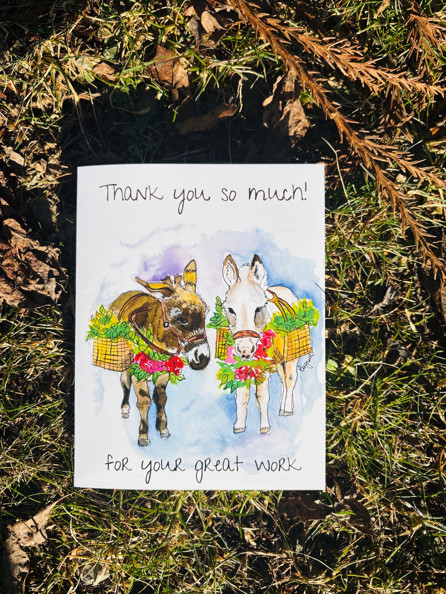 Cute Donkeys Greeting Cards Set of 3