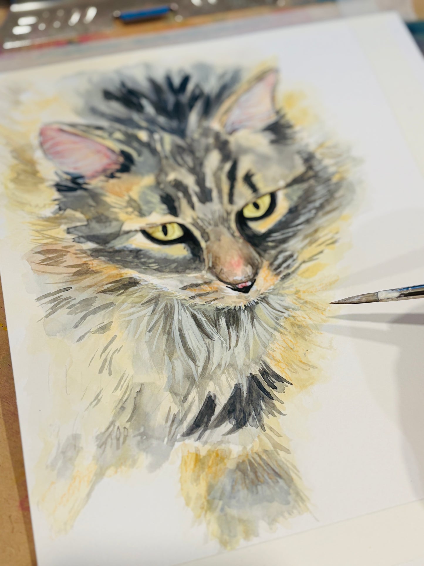 Custom Pet Portrait from Photo – Watercolor or Oil Pastel | Vibrant Modern Pet Art