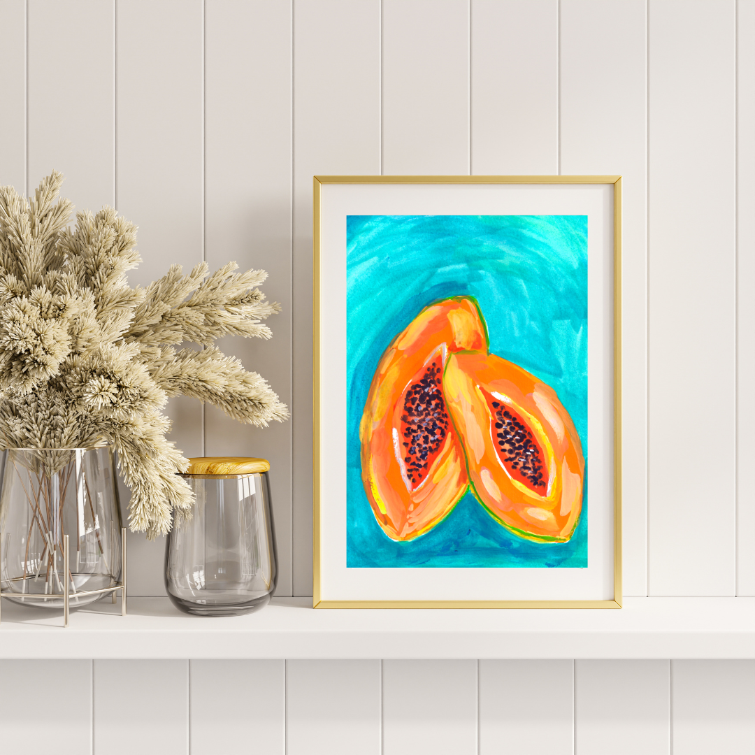 Colorful Papaya Art Print