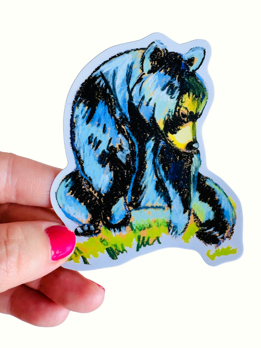 Whimsy black bear Sticker