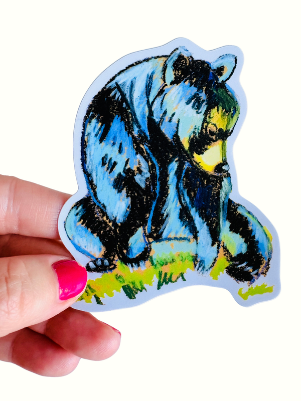 Whimsy black bear Sticker