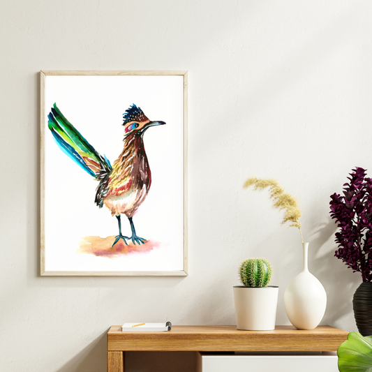 Roadrunner watercolor  Art print