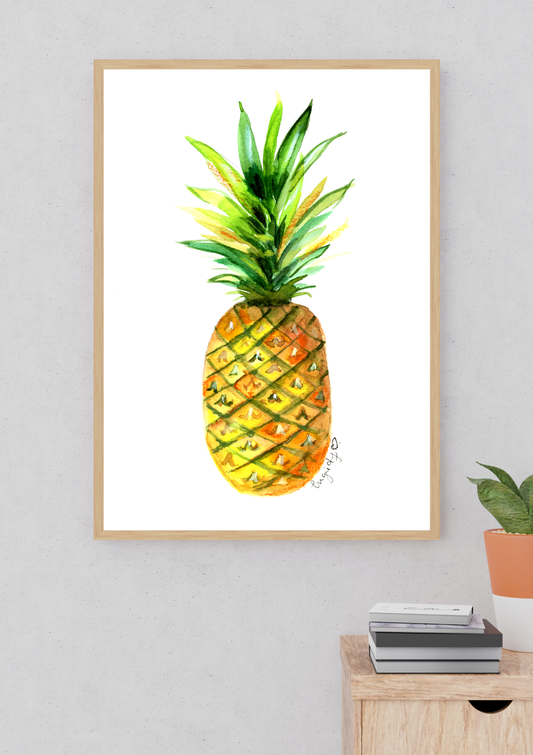 Watercolor Pineapple Print