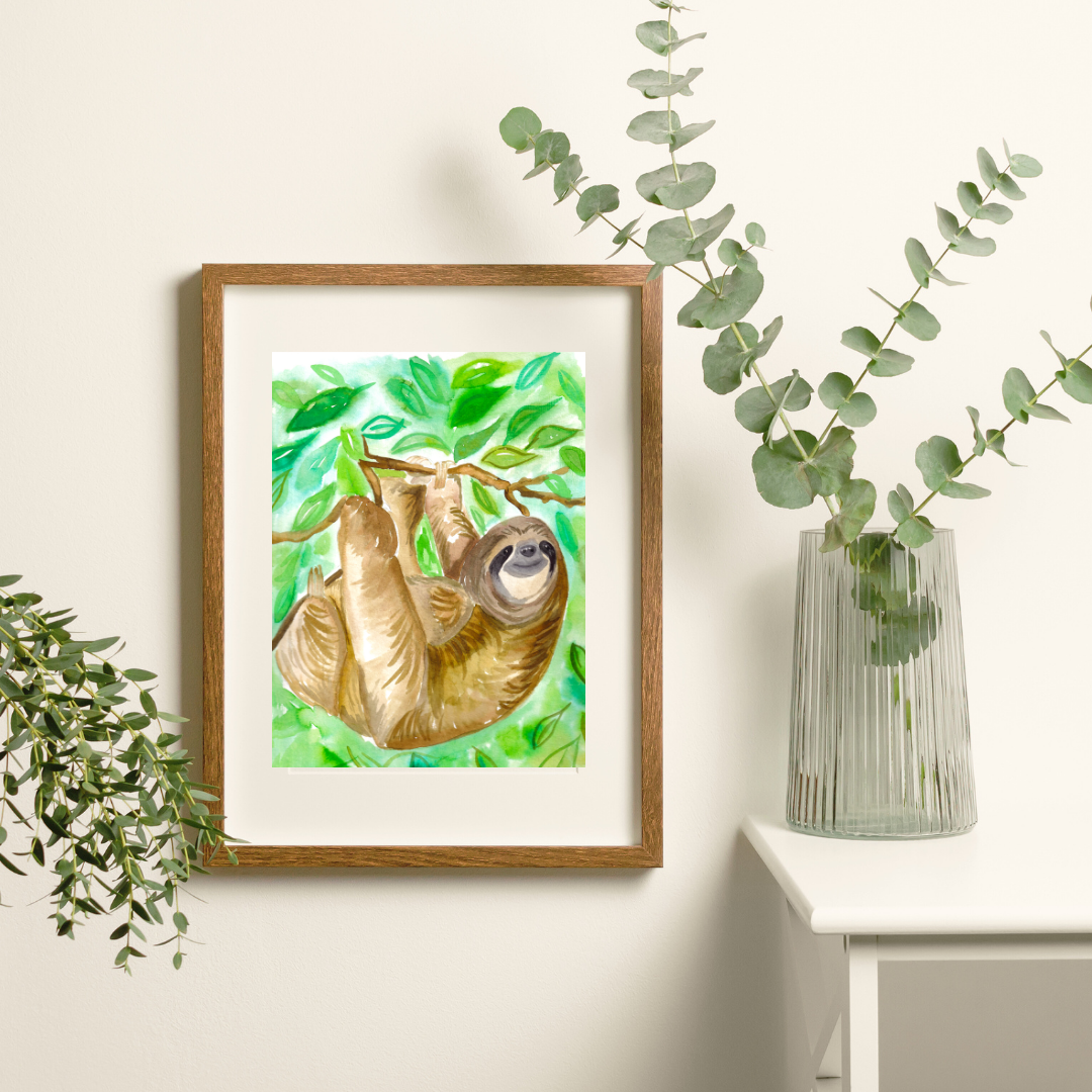 Cute Sloth Art print