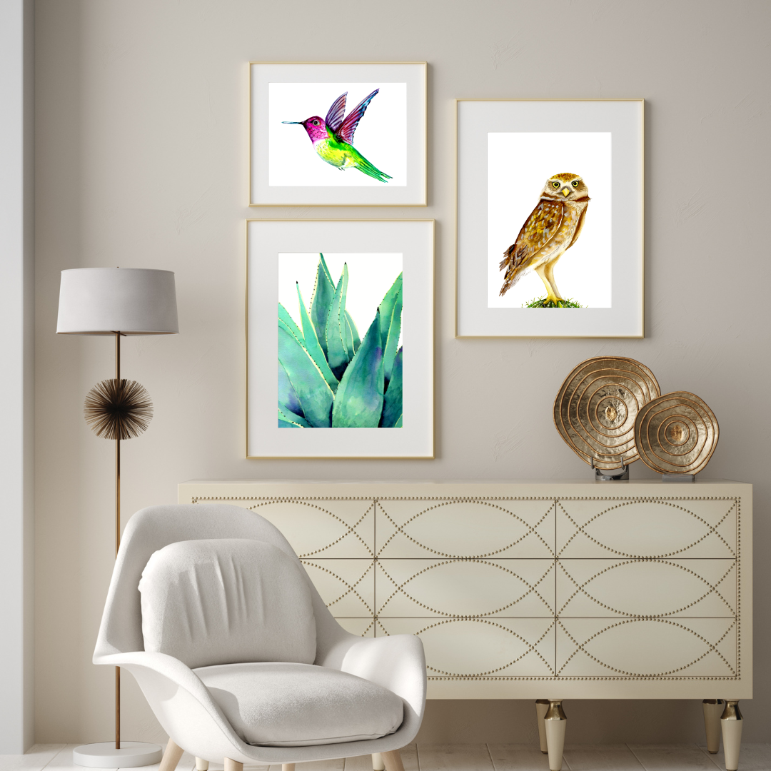 Anna's Hummingbird Watercolor Art Print