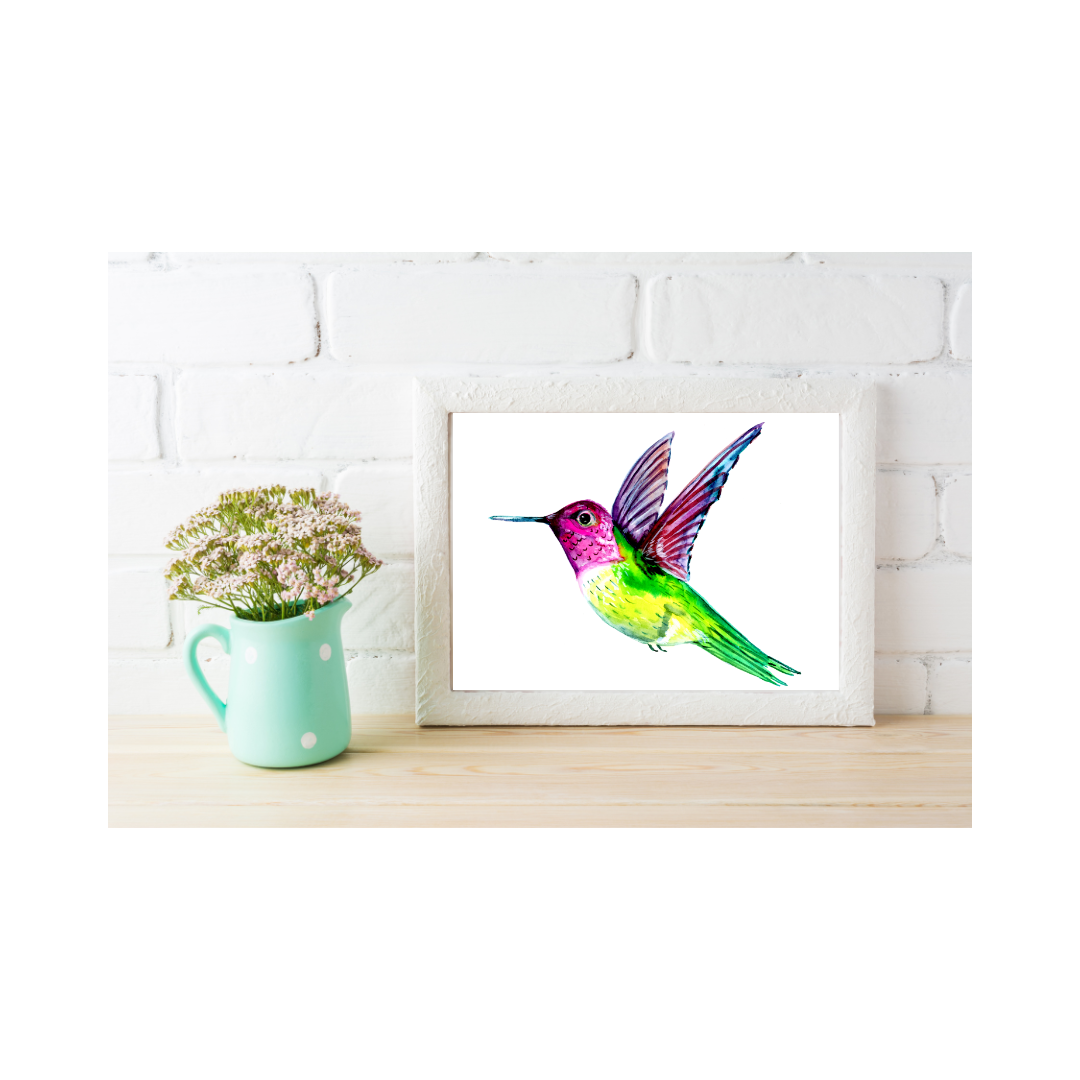 Anna's Hummingbird Watercolor Art Print