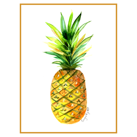 Colorful illustration of a pineapple on a white background
