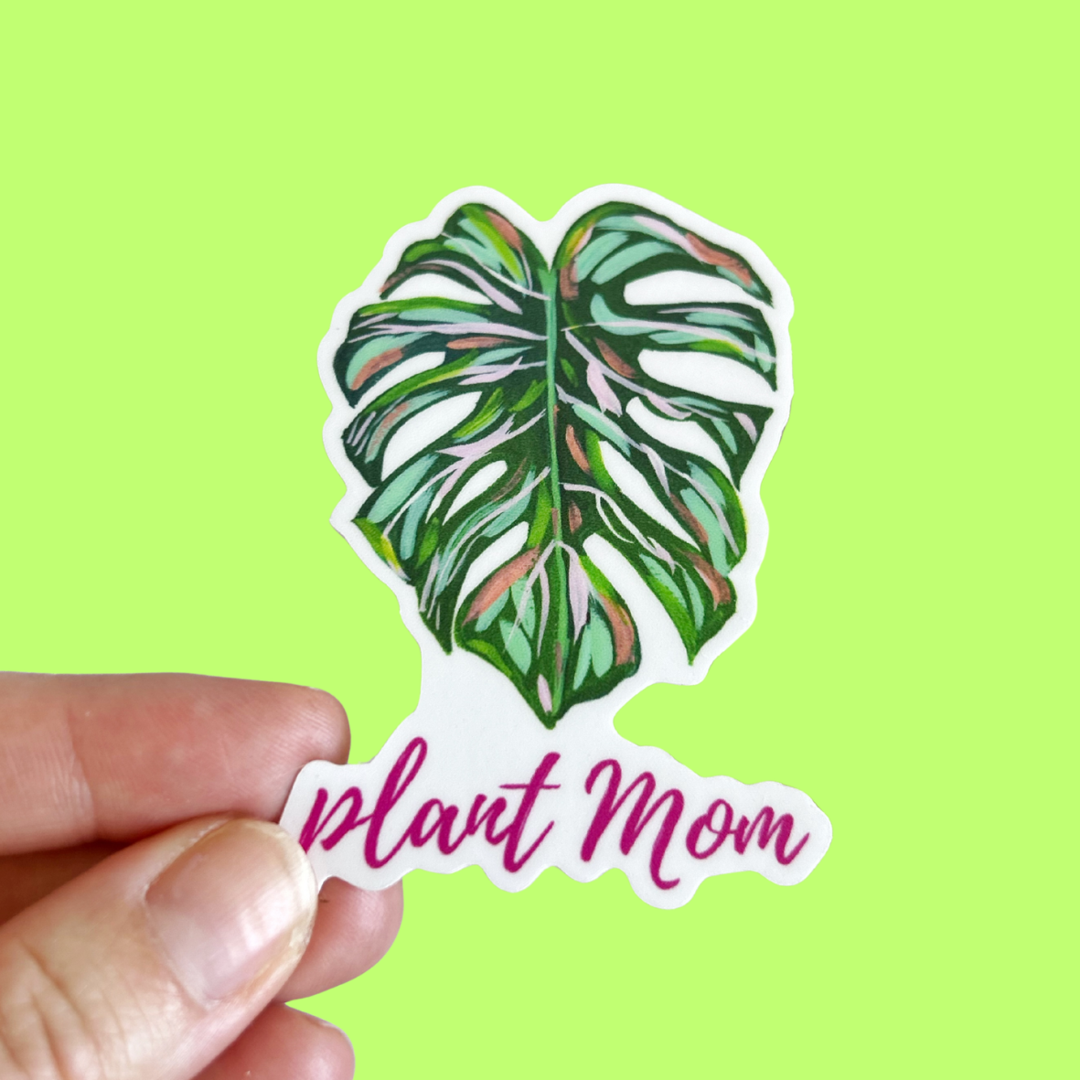 Plant Mom Monstera leaf Vinyl Stickers