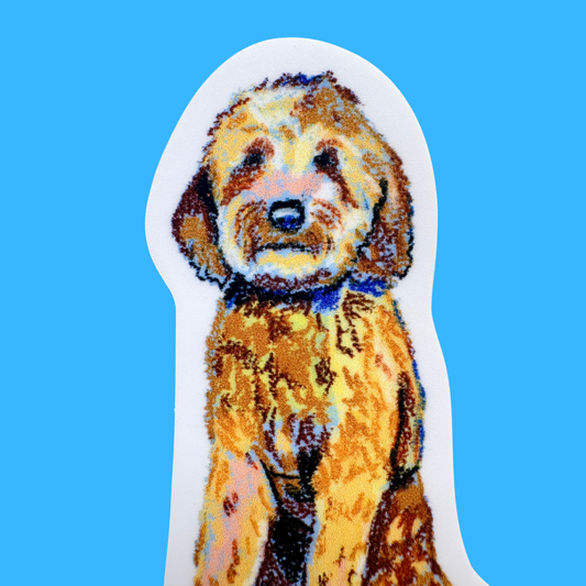 Golden Doodle Mom Sticker – Oil Pastel Dog Art Sticker