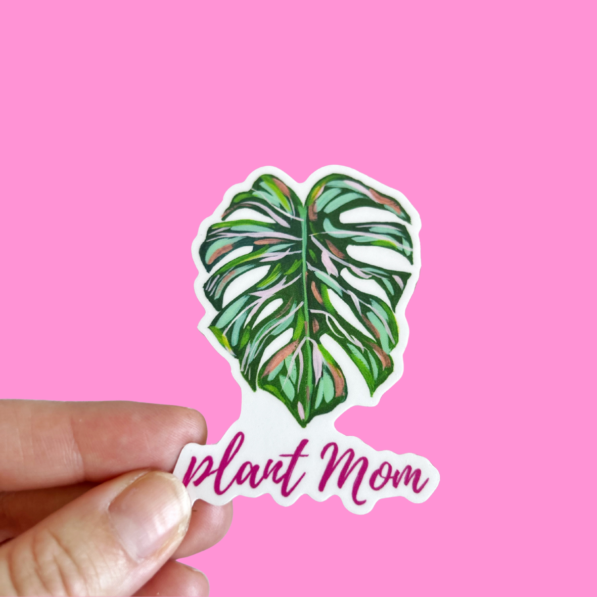 Plant Mom Monstera leaf Vinyl Stickers