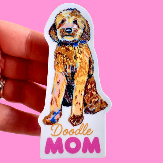 Golden Doodle Mom Sticker – Oil Pastel Dog Art Sticker