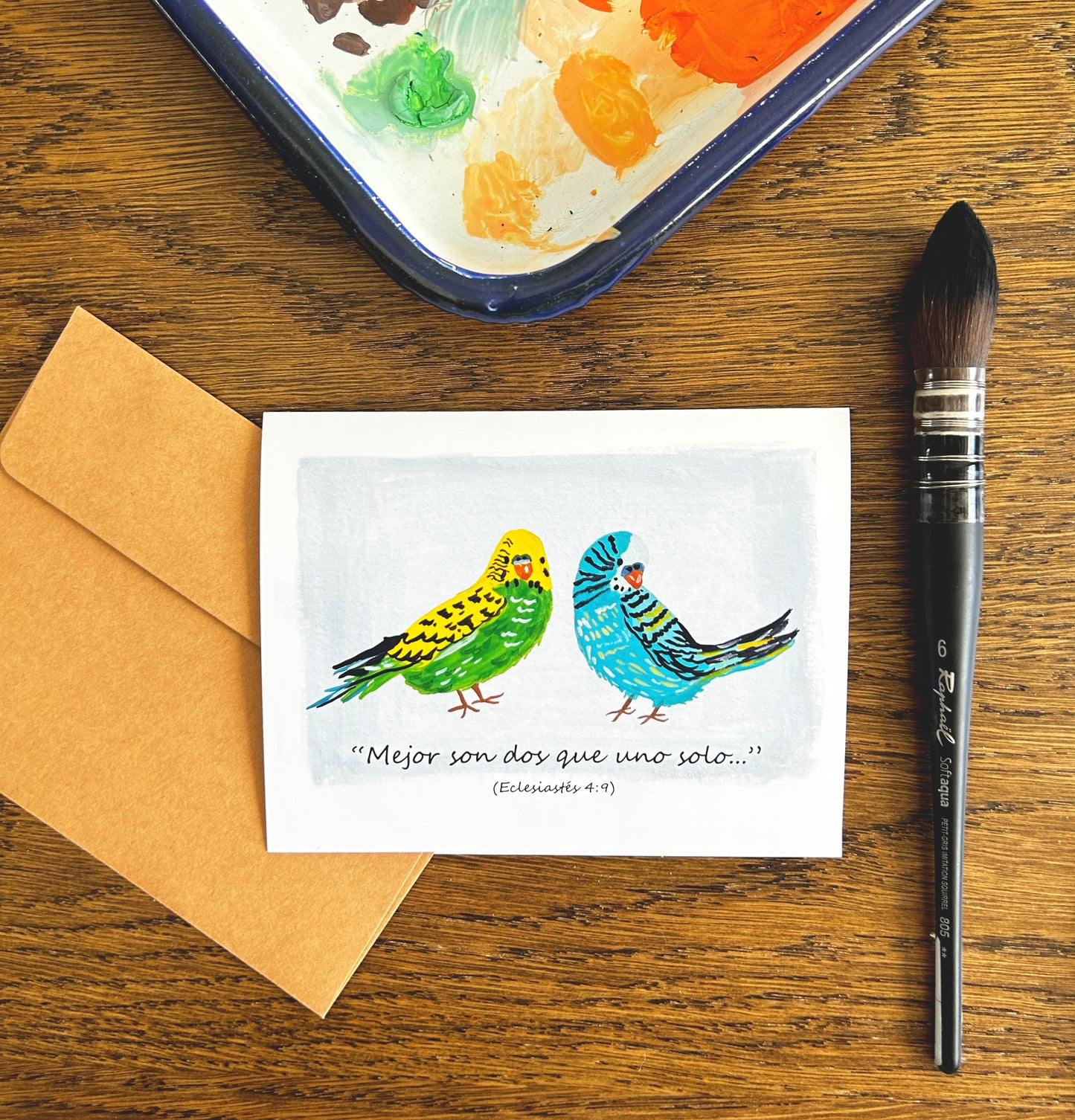 Greeting Cards Charming Parakeets Pack of 3